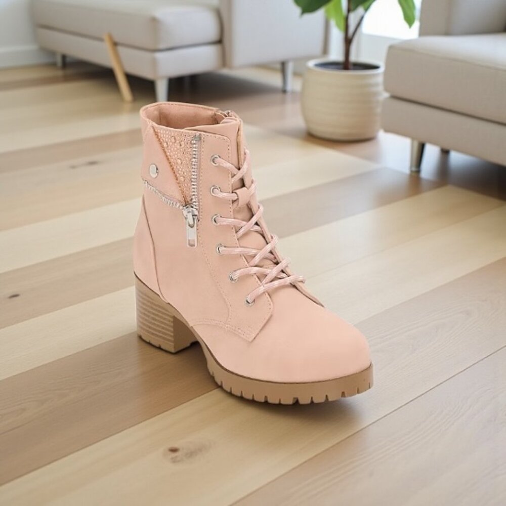 Thereabouts Girls McKenna Flat Heel Lace Up Boots - Pink - Size 13
